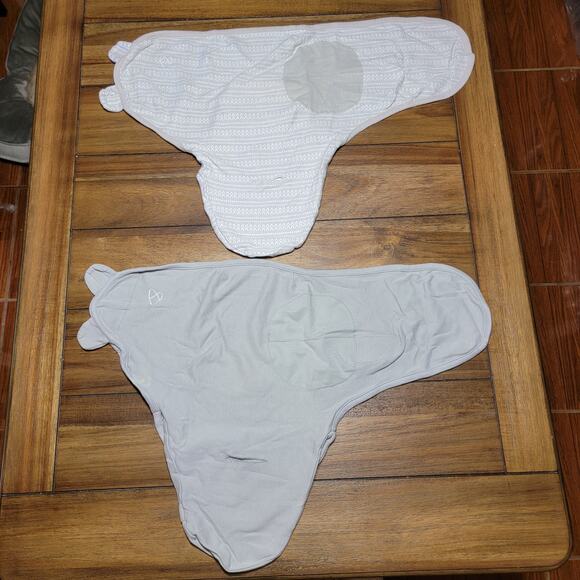 Set of 2 Swaddle Me Grey & White Infant Swaddlers - Size Sm/Med - Picture 3 of 5